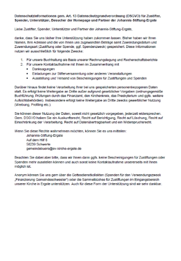 Datenschutzinformationen